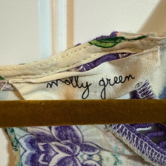 Molly Green Purple Boho Floral Festival Top - Picture 3 of 9